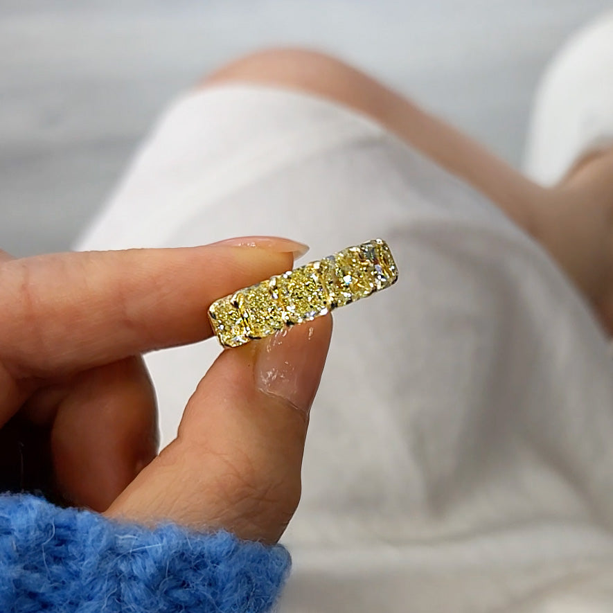 Fancy Yellow Radiant Cut Eternity Band