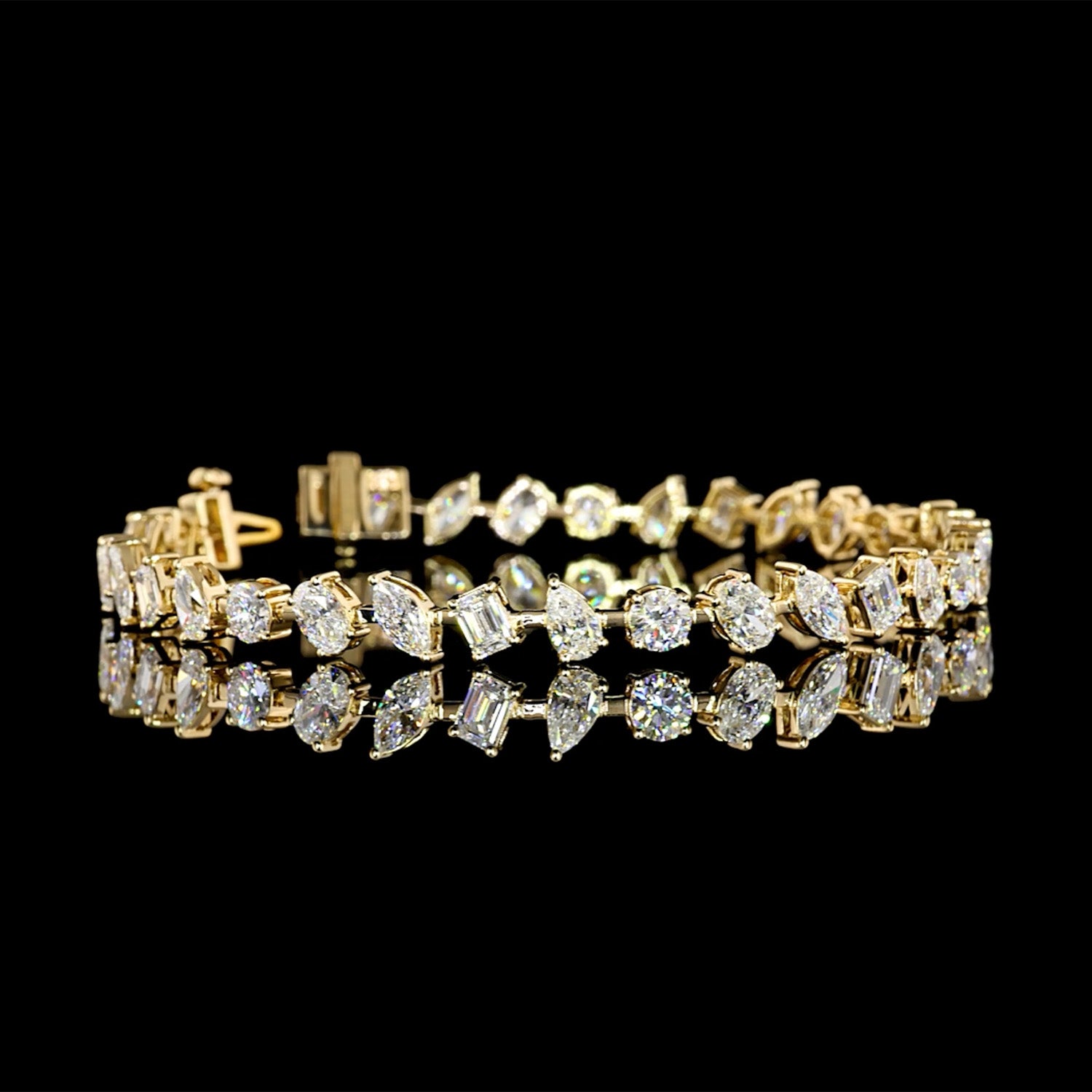 Tennis Bracelet with Mixed Shape Diamonds