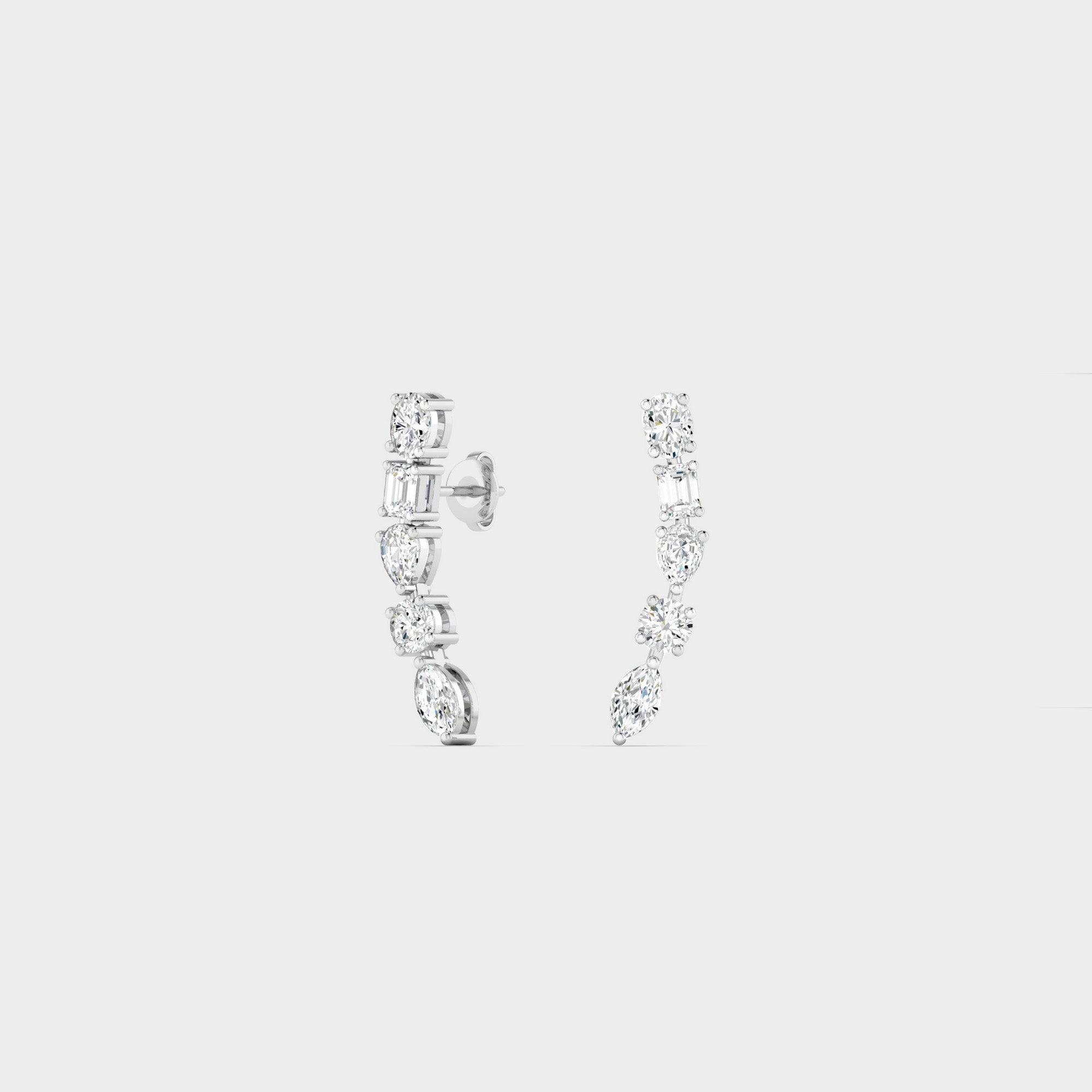 lab diamond mixed shape earrings
