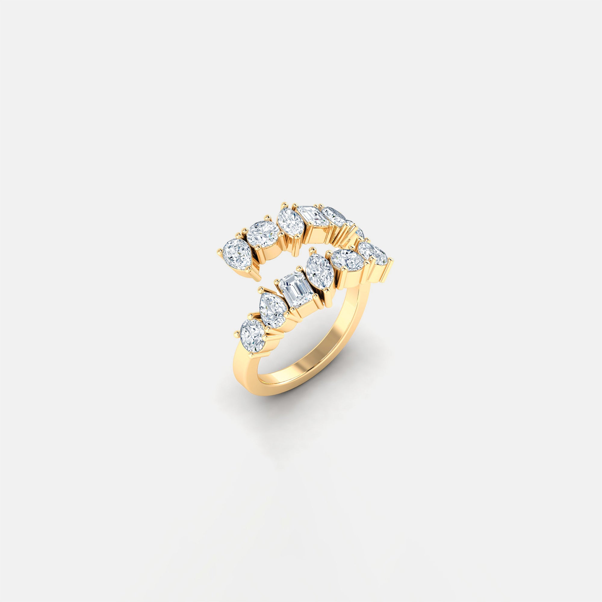 lab grown diamond bypass ring