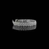 3 Row Cluster Diamond Tennis Bracelet