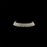3 Row Cluster Diamond Tennis Bracelet YG