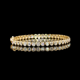 Antique Cushion Cut Yellow Gold Bezel Tennis Bracelet