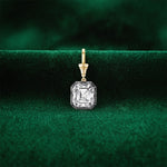Asscher Cut Lab Diamond Georgian Pendant Necklace 