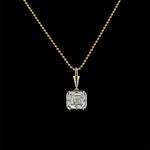 Asscher Cut Lab Diamond Georgian Pendant Necklace