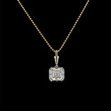 Asscher Cut Lab Diamond Georgian Pendant Necklace