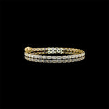 Bezel Emerald Lab Diamond Tennis Bracelet in yellow gold