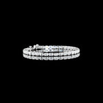 Bezel Emerald Lab Diamond Tennis Bracelet White Gold