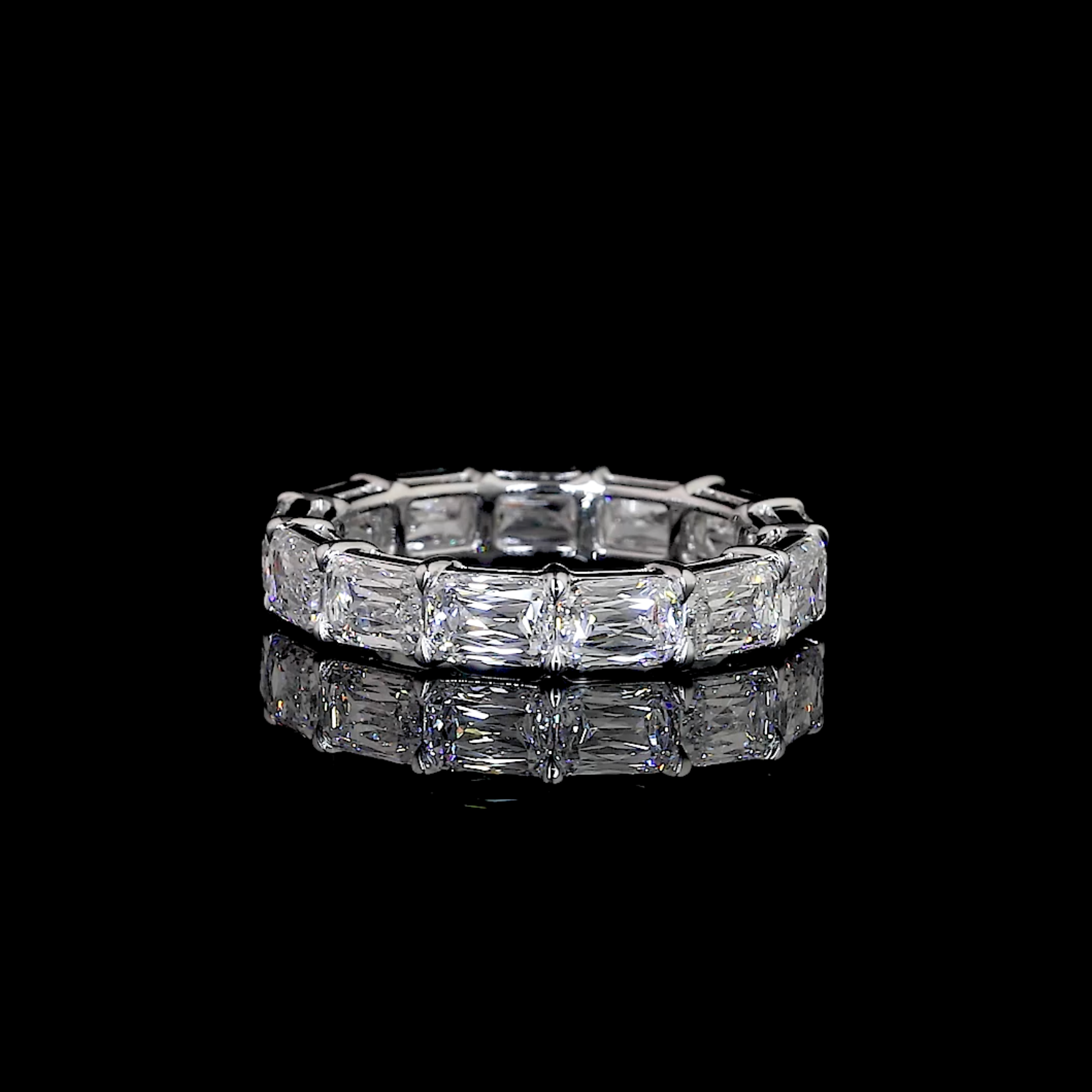 East-West Eternity Band with Lab Grown Elongated Antique Cushion Diamonds