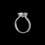 Elongated Cushion Cut Lab Diamond Floating Pave Engagement Ring