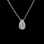 Floating Pear Diamond Slider Charm Necklace