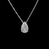 Floating Pear Diamond Slider Charm Necklace