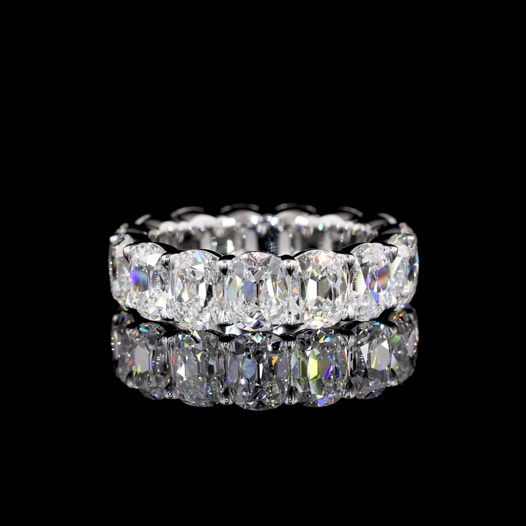 Lab Grown Antique Cushion Cut Diamond Eternity Band