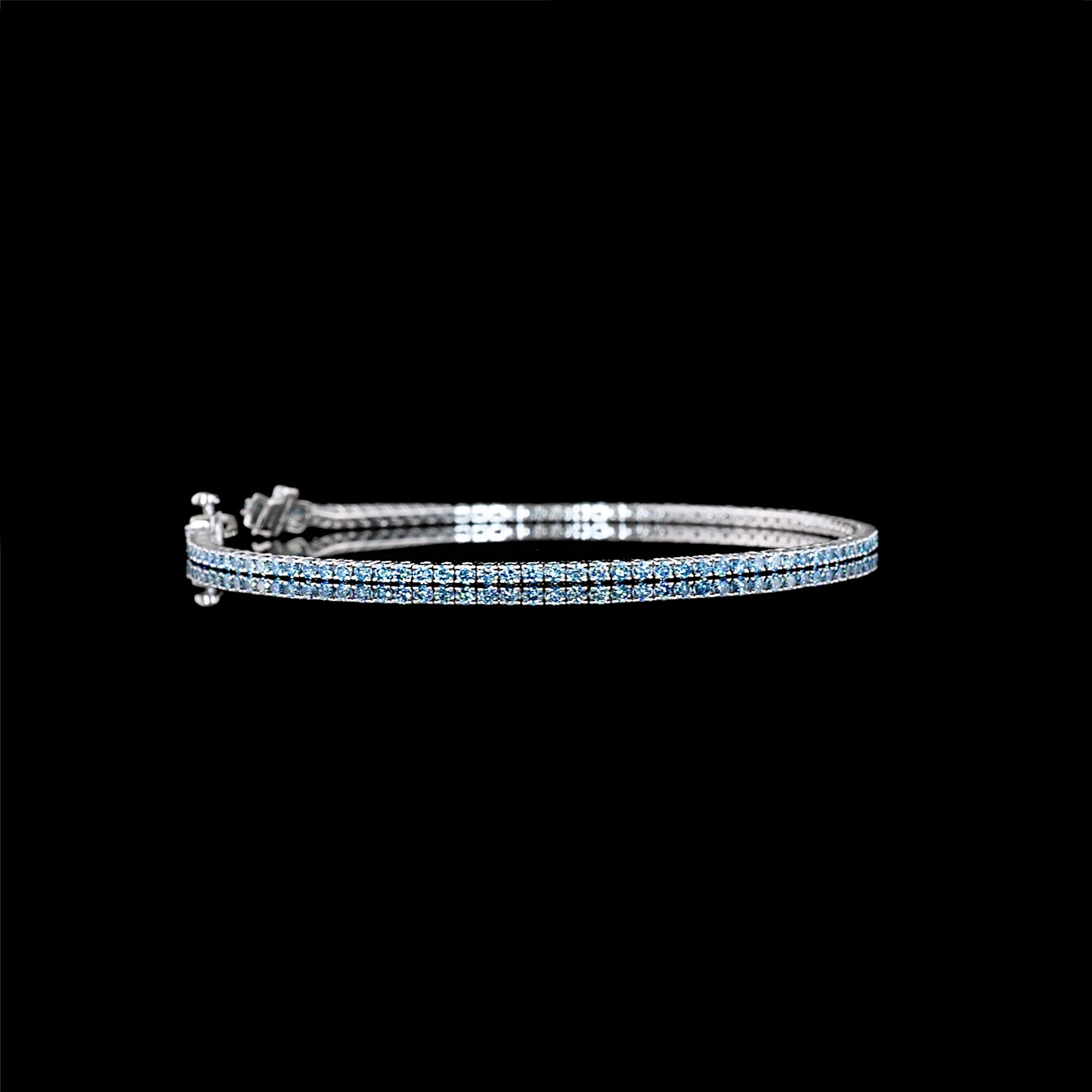 Lab Grown Blue Diamond Tennis Bracelet