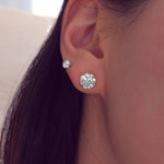 Lab Grown Old European Cut Diamond Stud Earrings
