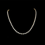 Lab Grown Pear Diamond Tennis Necklace in 14k yellow gold 10ct