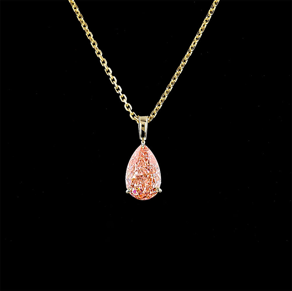Lab Grown Pink Diamond Pear Pendant Necklace 1ct Gold

Fancy Vivid Pink VS1+