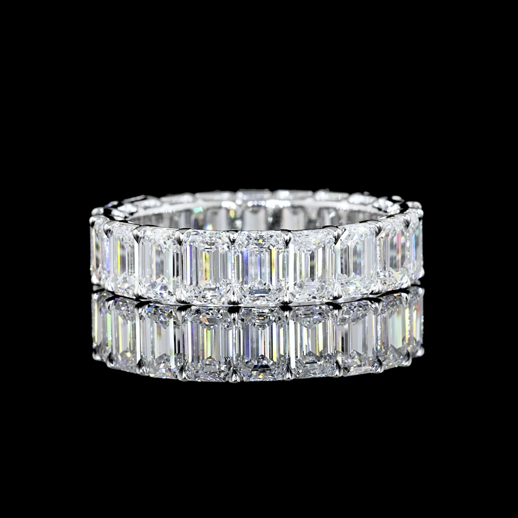 Lab Grown Emerald Cut Diamond Eternity Band