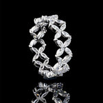 44 diamonds set in the shape of a 4 leaf clover handcrafted in 14k white gold