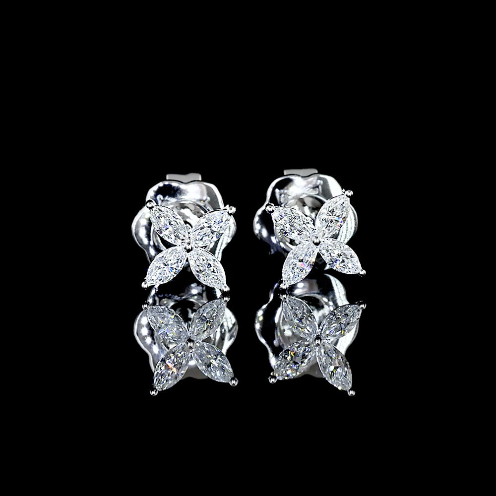 Marquise Diamond Clover Studs from Take Two Jewelry