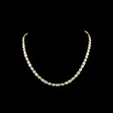 Mixed Shape Lab Diamond Bezel Tennis Necklace in 14k yellow gold