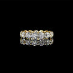 Old European Cut Diamond Eternity Band with yellow gold