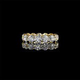 Old European Cut Diamond Eternity Band with yellow gold