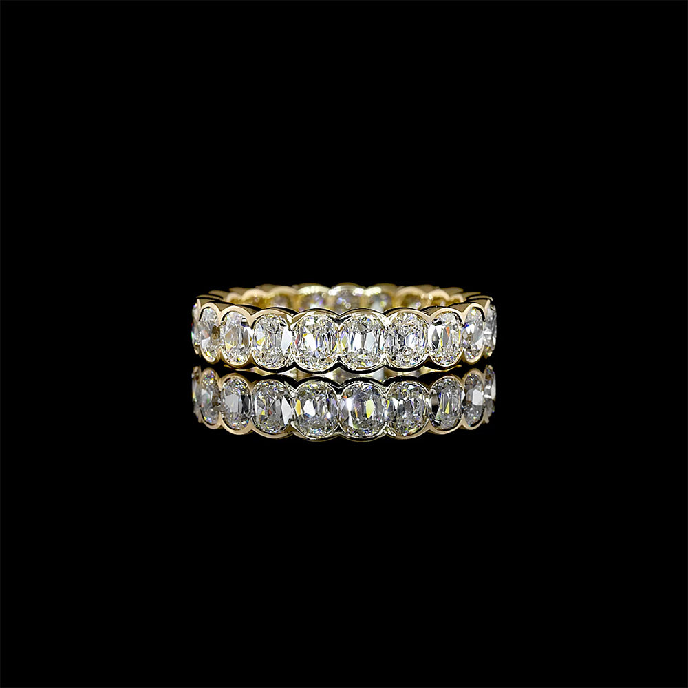 Old Mine Cut Half Bezel Eternity Band