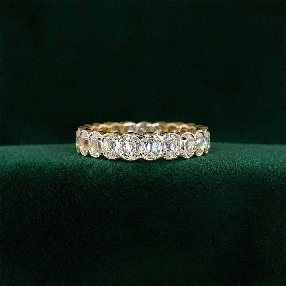 Old Mine Cut Half Bezel Eternity Band