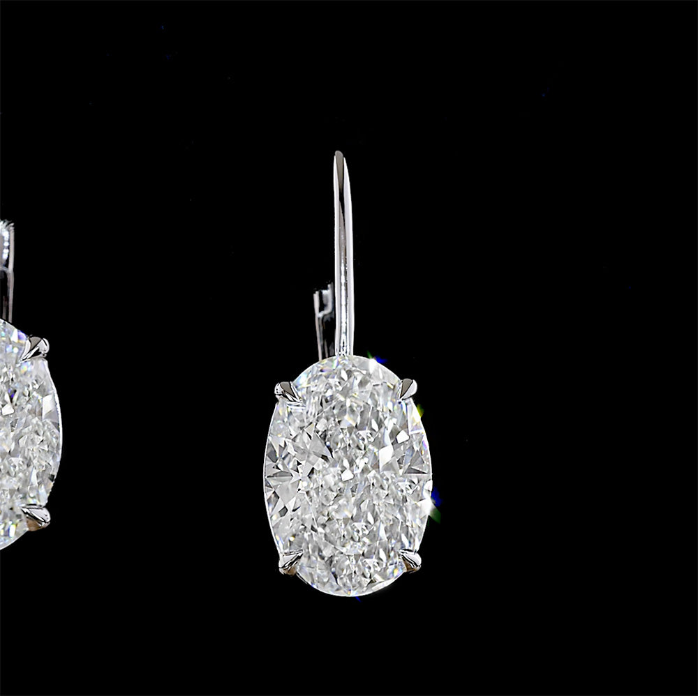 Oval Cut Lab Diamond Huggie Earrings