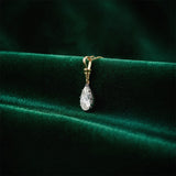 Pear Cut Lab Diamond Georgian Pendant Necklace diagonal view