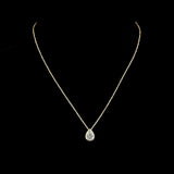 Pear Diamond Necklace in gold bezel and chain