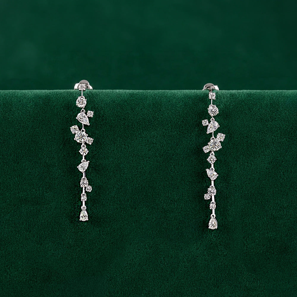 Romantic Long Drop Diamond Earrings Take Two