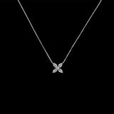 Marquise Diamond Clover Pendant Necklace