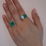 green emerald and diamond toi et moi