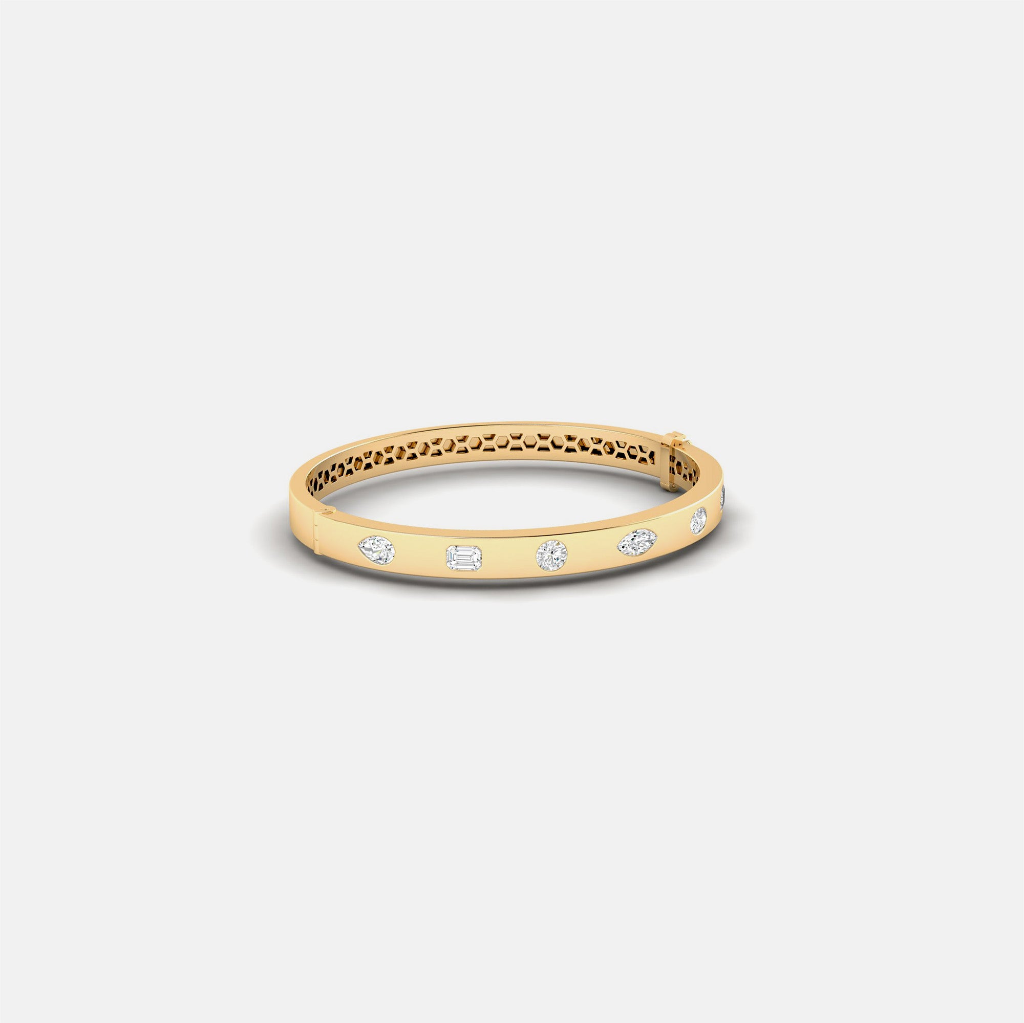 lab diamond gold bangle 