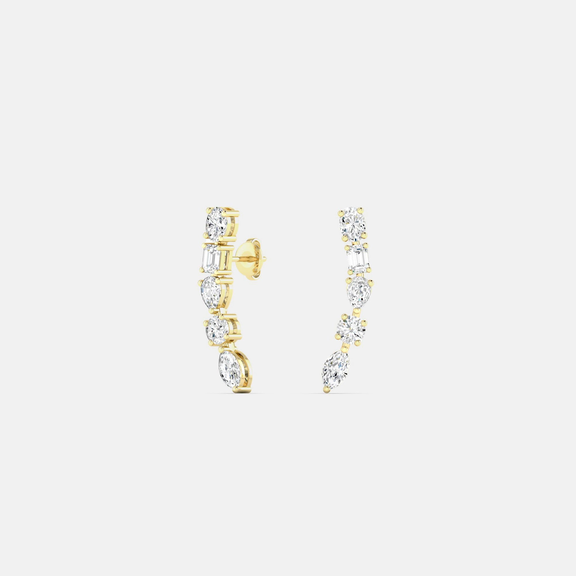 lab diamond mixed shape earrings