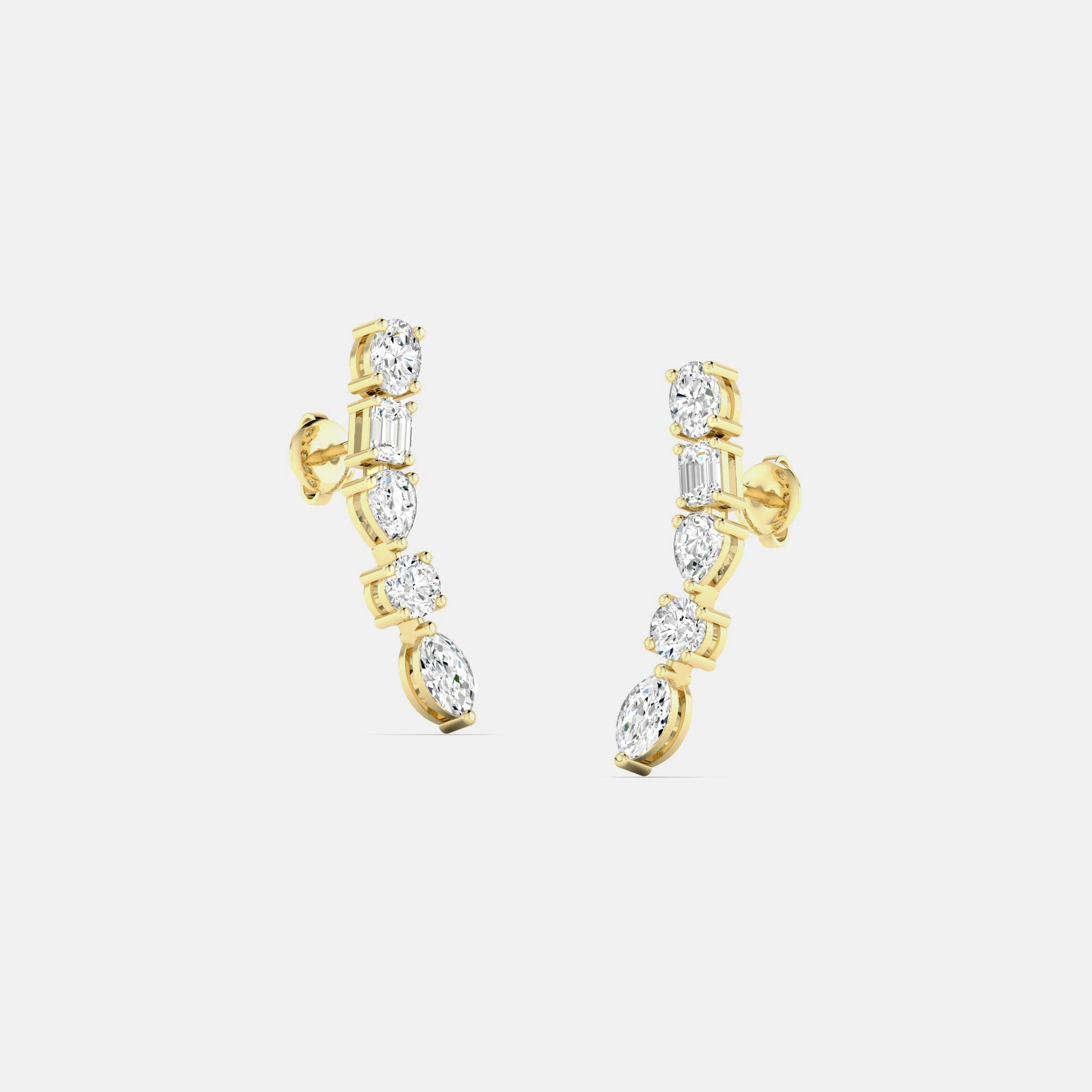 lab diamond mixed shape earrings