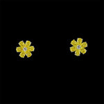 Yellow Diamond Daisy Stud Earrings