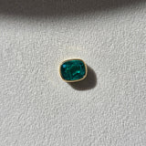 Colombian Emerald Yellow Gold Bezel Slider Charm Necklace
