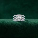 Criss Cross Pave Cushion Cut "One Piece" Diamond Ring