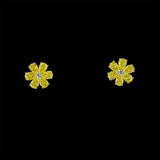 Yellow Diamond Daisy Stud Earrings