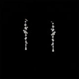 Romantic Long Drop Diamond Earrings
