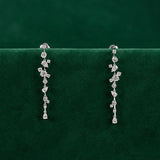 Romantic Long Drop Diamond Earrings