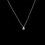 Floating Pear Diamond Slider Charm Necklace