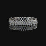 3 Row Cluster Diamond Tennis Bracelet