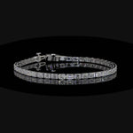 East-West Emerald Lab Diamond Tennis Bracelet 14k white gold setting