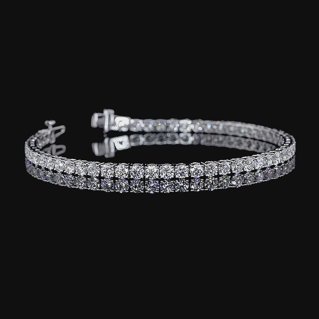 Lab Grown Diamond Tennis Bracelet Video 10 carat