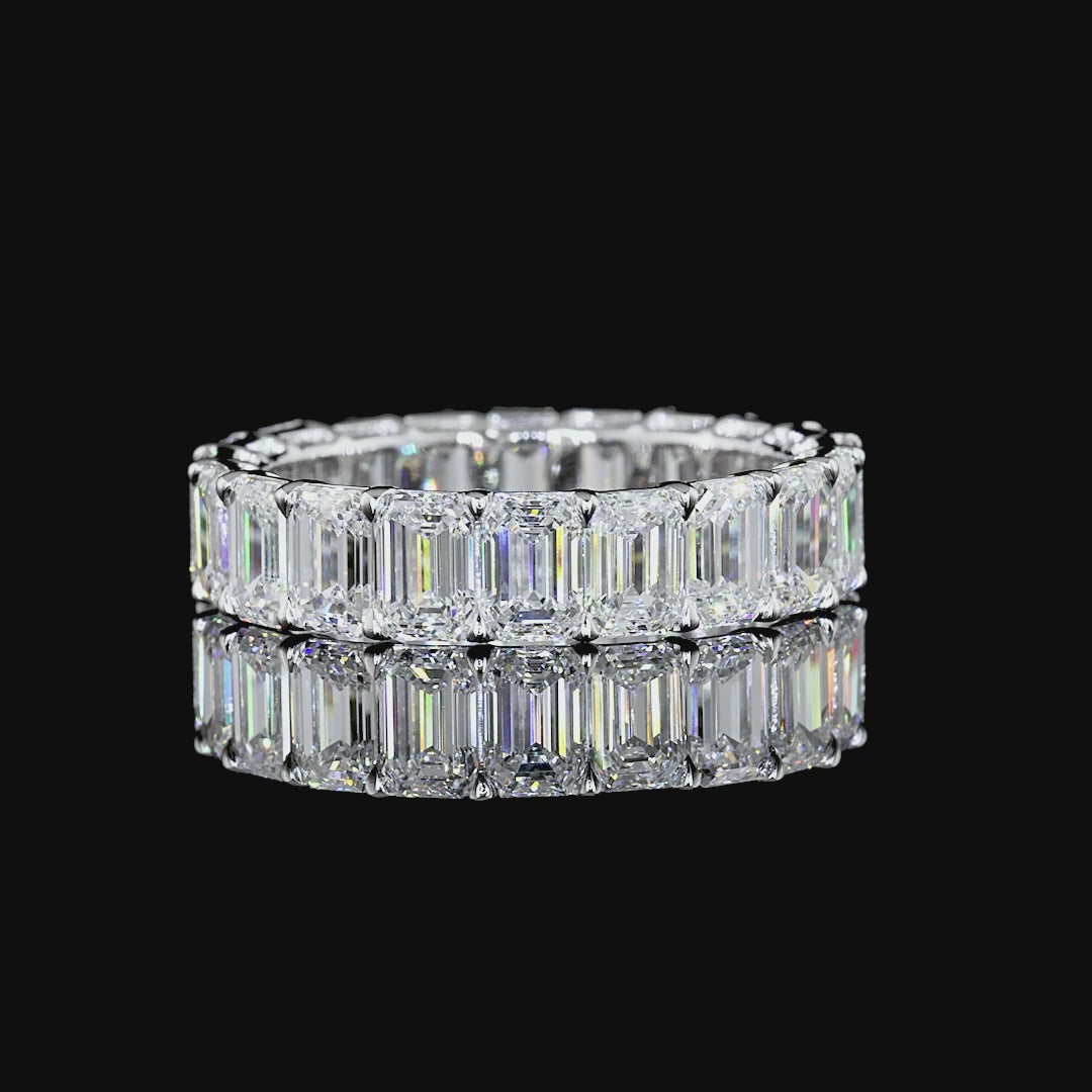 Large Lab Grown Emerald Cut Diamond Eternity Band