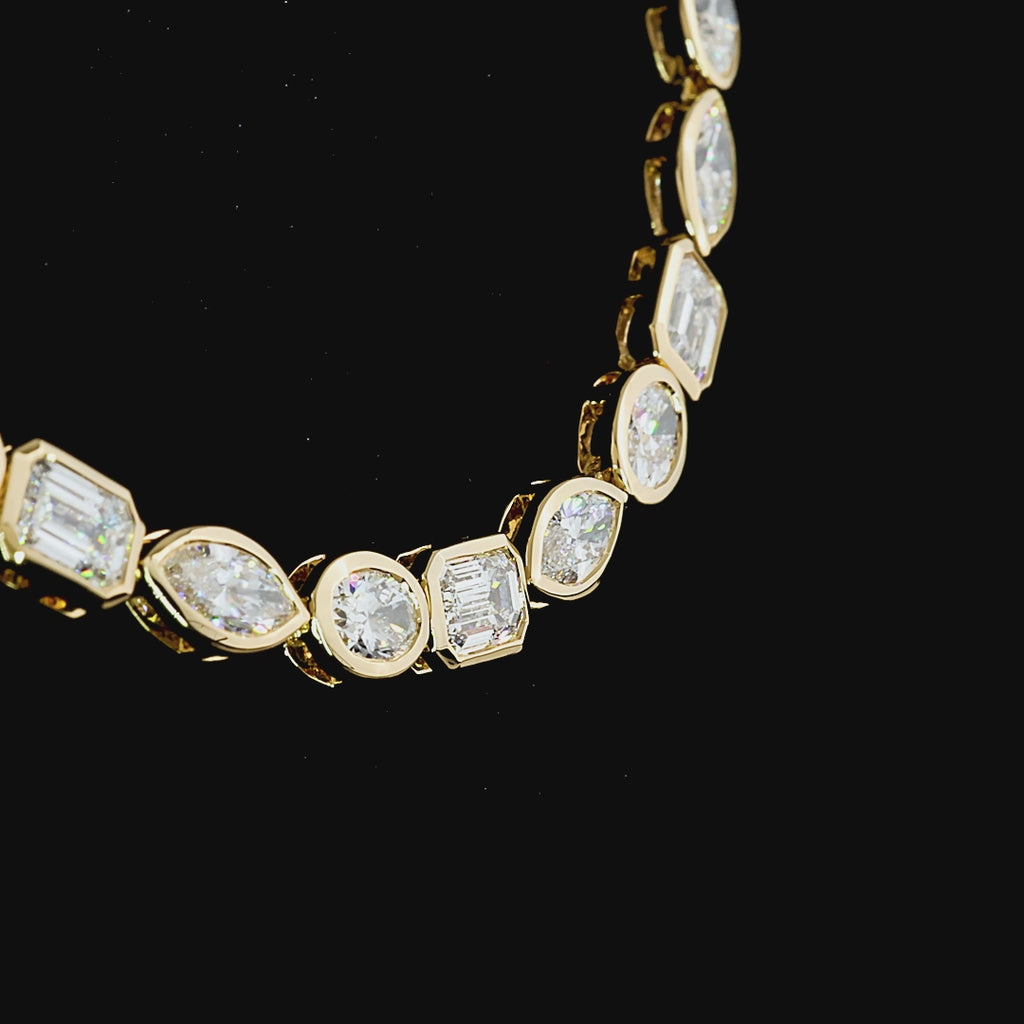 lab grown diamond tennis gold necklace